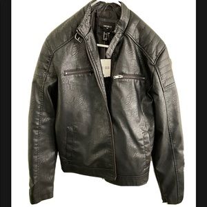 A black leather jacket from forever 21 never worn